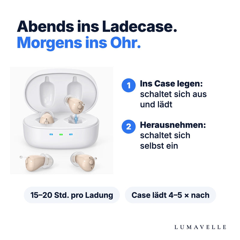 Abends ins Ladecase, morgens ins Ohr