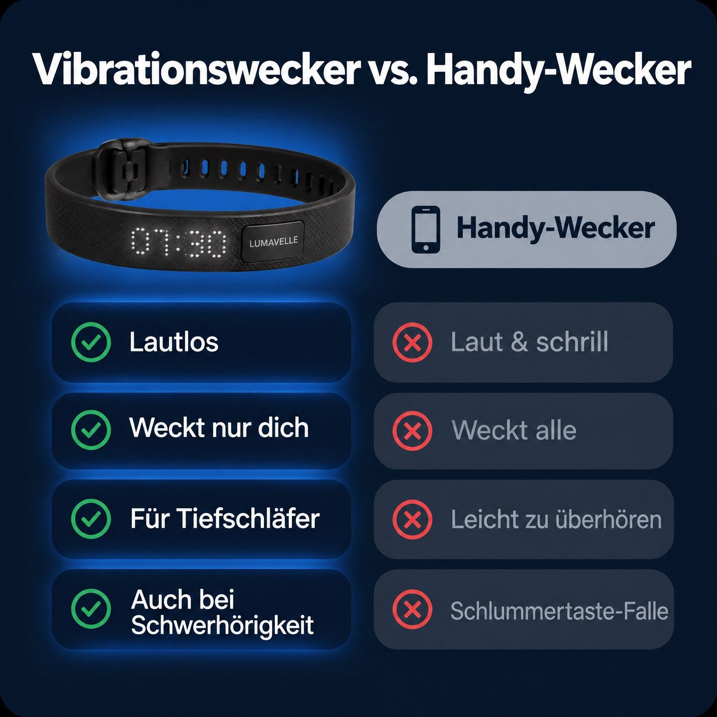Vibrationswecker vs. Handy-Wecker